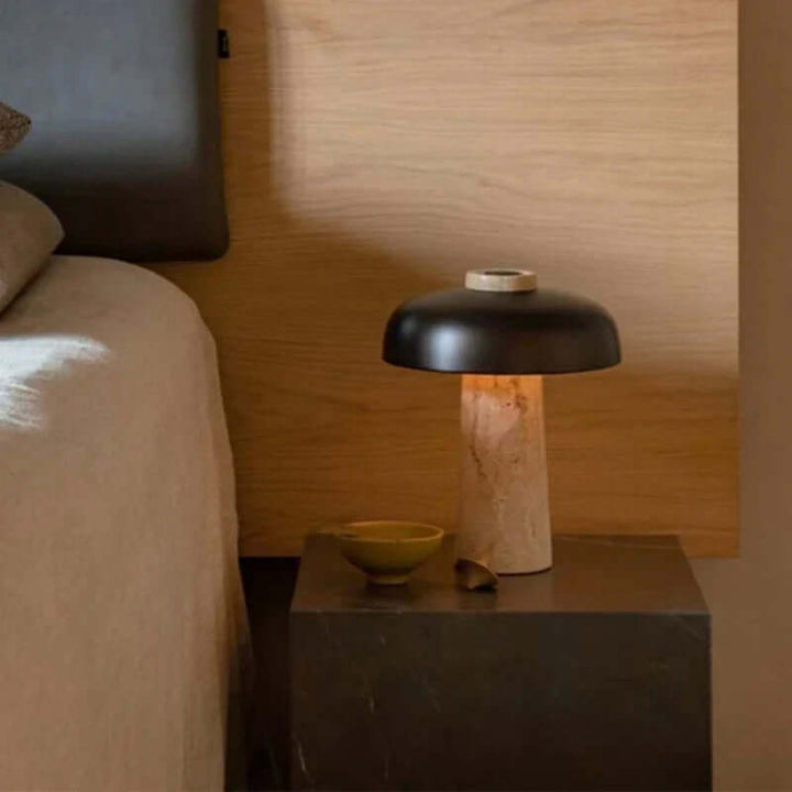 Lampe À Poser En Travertin Naturel
