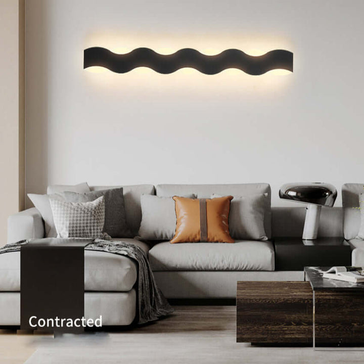 Applique Murale Extérieure Ondulée - Éclairage LED Moderne