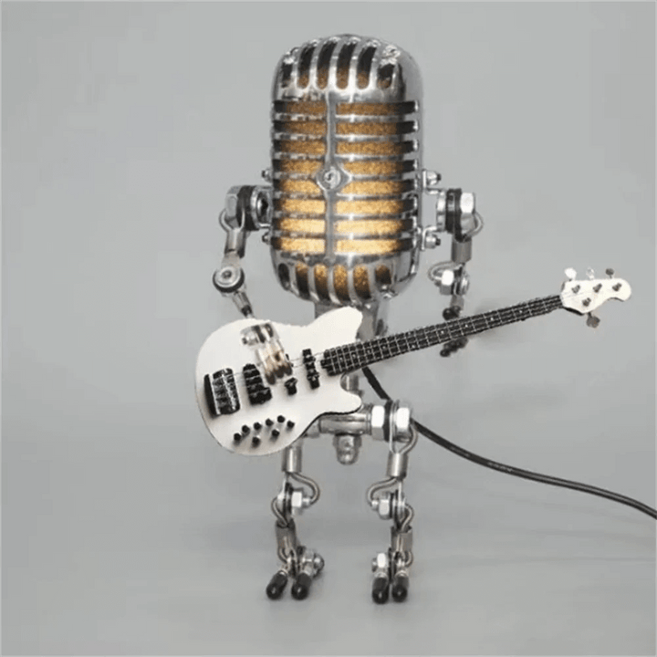 Lampe de table décorative robot guitare - éclairage d'ambiance