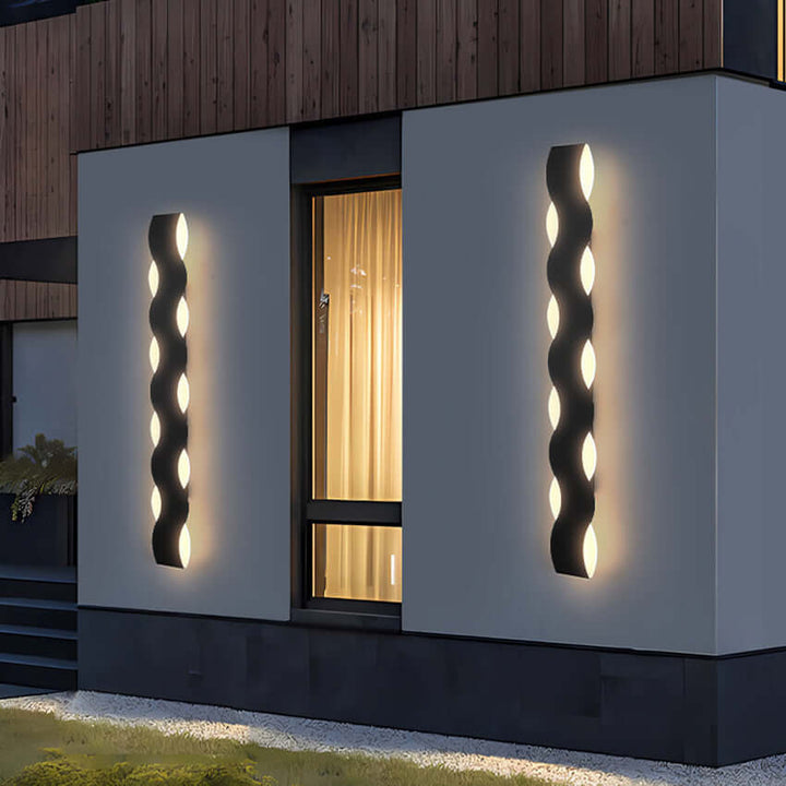 Applique Murale Extérieure Ondulée - Éclairage LED Moderne