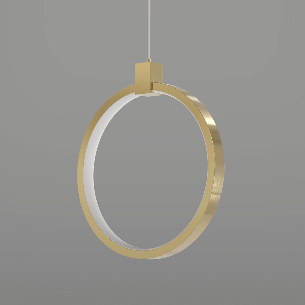 Lampe Suspendue Cercle Double Lumière - Design Doré