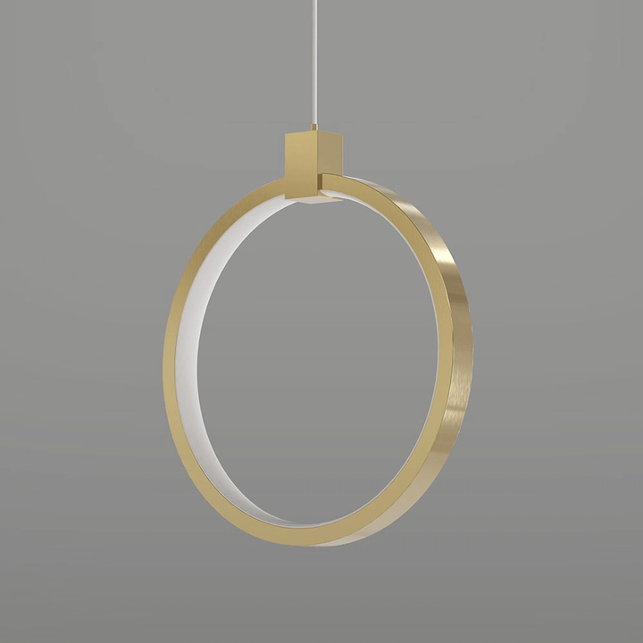 Lampe Suspendue Cercle Double Lumière - Design Doré