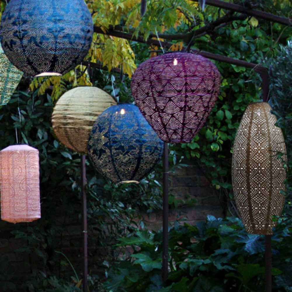 Lot de 5 Lanternes Solaires Extérieures Décoratives
