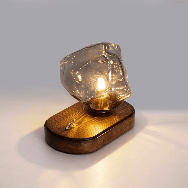 Lampe de Table Verre Design Pierre de Glace