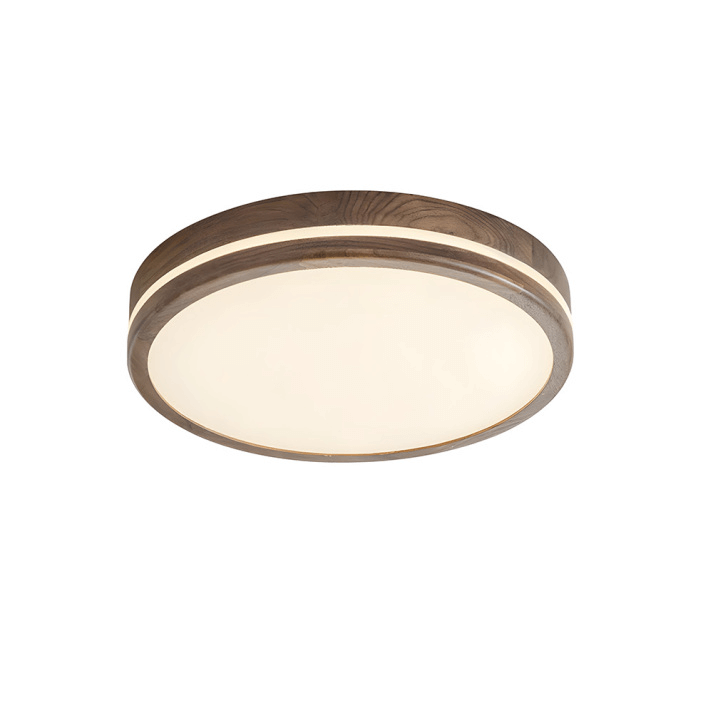 Plafonnier Rond en Bois - Éclairage LED Minimaliste