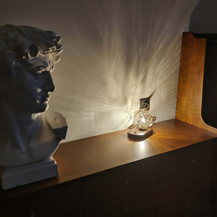 Lampe De Table En Verre En Forme De Pierre De Glace