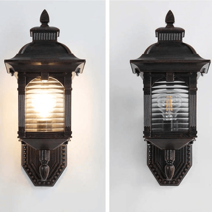 Lampe Murale Extérieure Vintage - Verre Antique