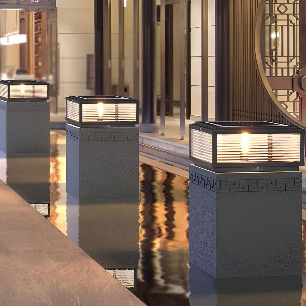 Lampe Extérieure Poteau Carrée - Éclairage LED Moderne