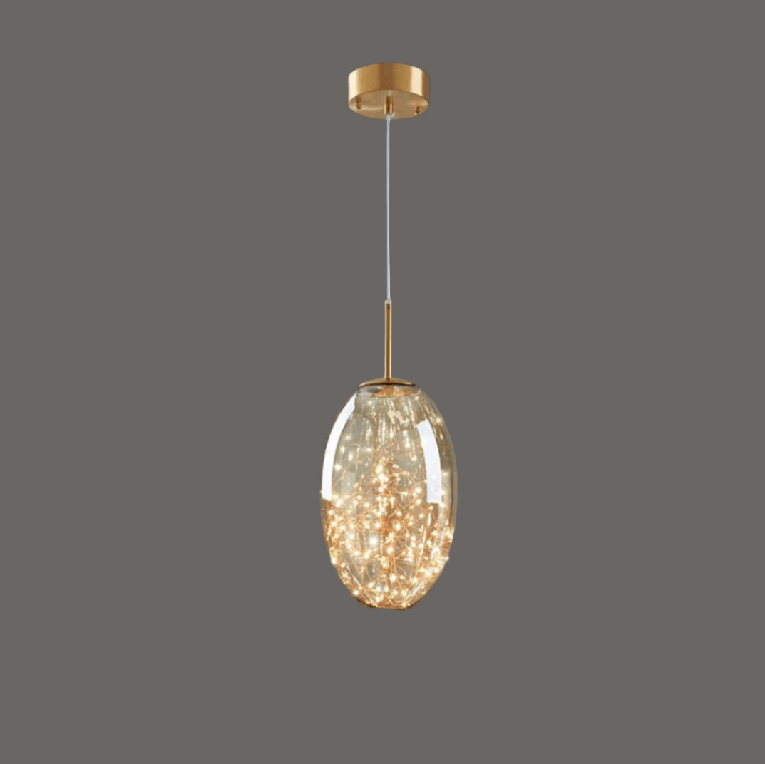 Lampe Suspendue Moderne En Verre Gris Ciel Étoilé