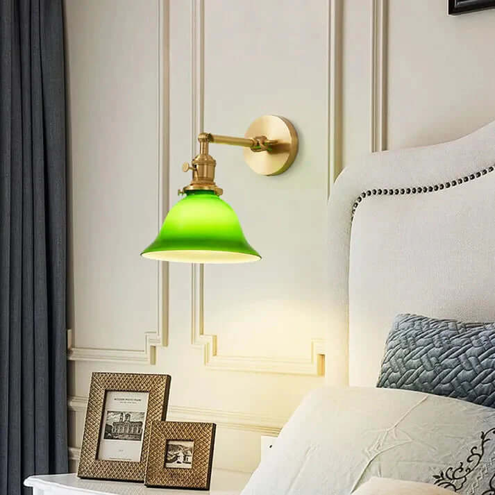 Applique Vintage À Bras Articulé Réglable En Verre Vert