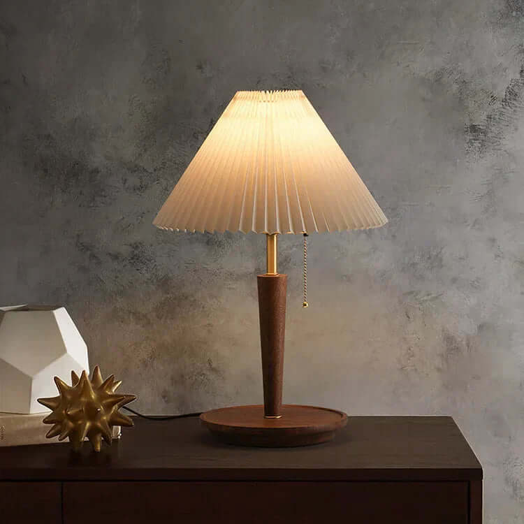Lampe À Poser En Bois Plissé