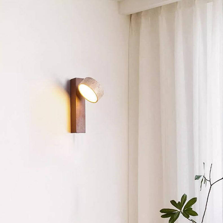 Lampe Murale En Travertin Blanc Cassé Wabi Sabi