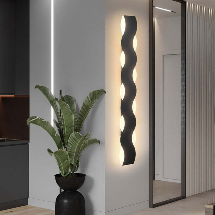 Applique Murale Extérieure Ondulée - Éclairage LED Moderne