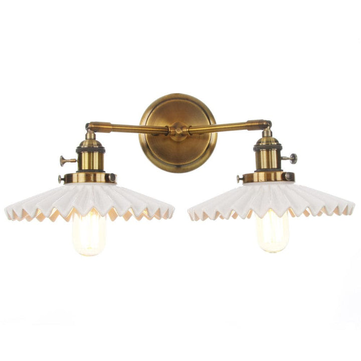 Lampe À Double Tête En Céramique Ancienne