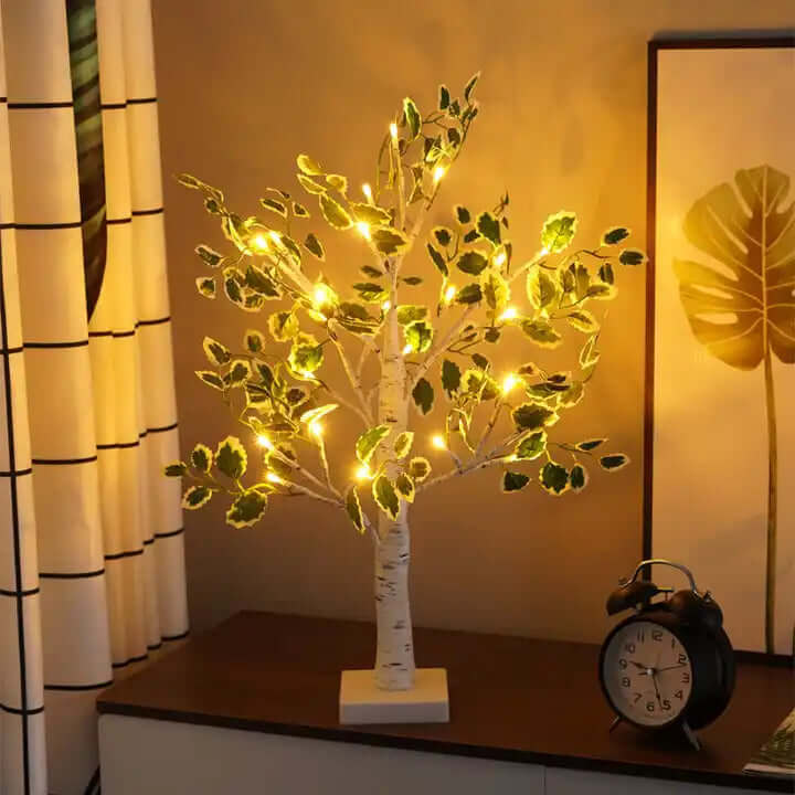 Lumières De Noël Led À Feuilles Vertes
