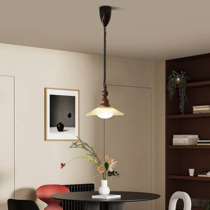 Suspension Design - Luminaire Intérieur en Verre, Bois & Métal
