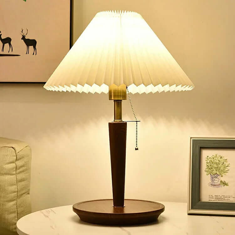 Lampe À Poser En Bois Plissé