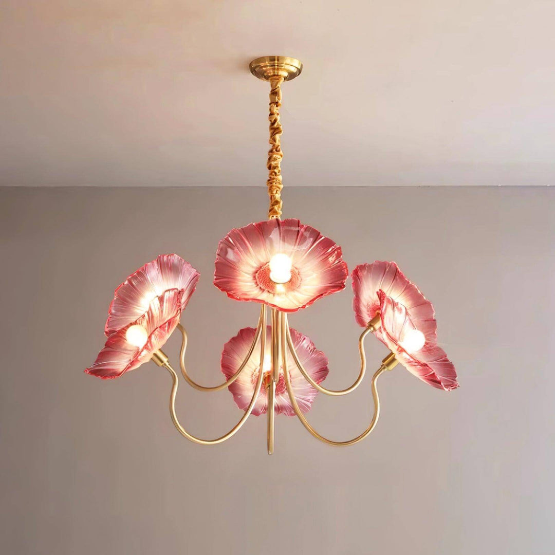 Lustre à fleurs en verre de Murano
