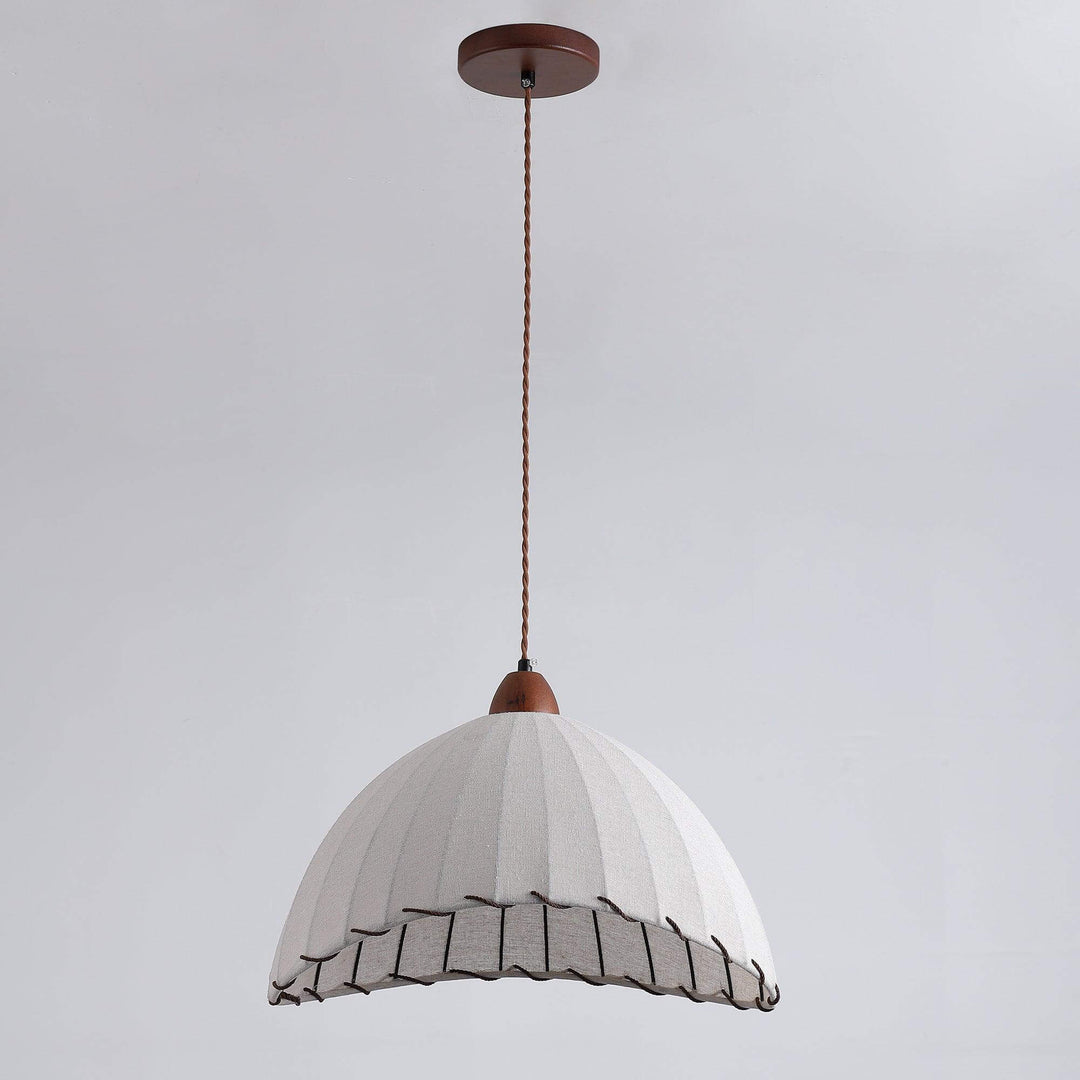 Lampe Suspendue En Bois Et Tissu