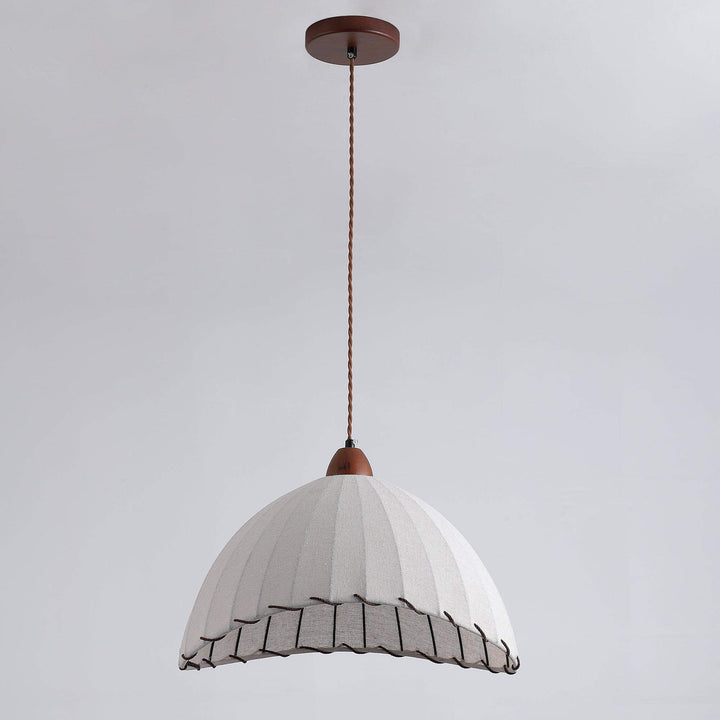 Lampe Suspendue En Bois Et Tissu