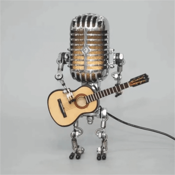 Lampe de table décorative robot guitare - éclairage d'ambiance