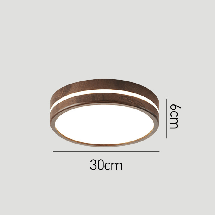 Plafonnier Rond en Bois - Éclairage LED Minimaliste