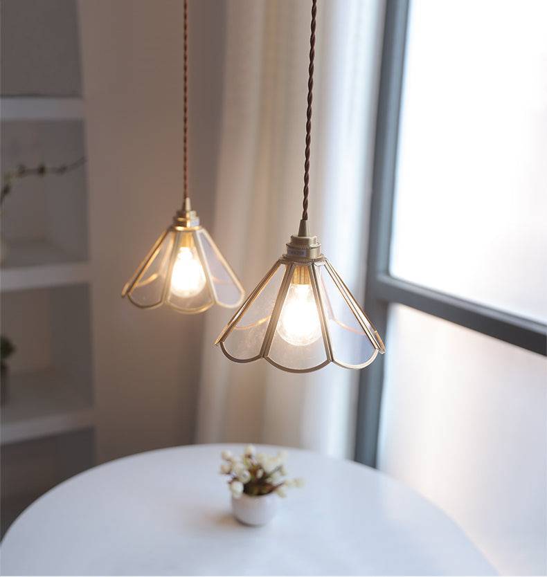 Lampe Pendante En Verre En Laiton
