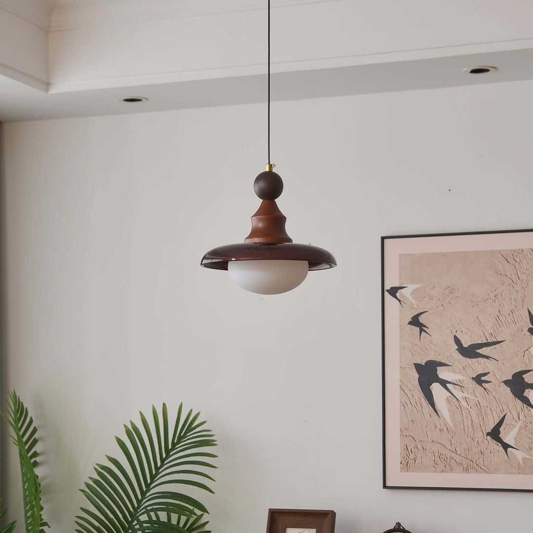 Suspension Design - Luminaire Intérieur en Verre, Bois & Métal
