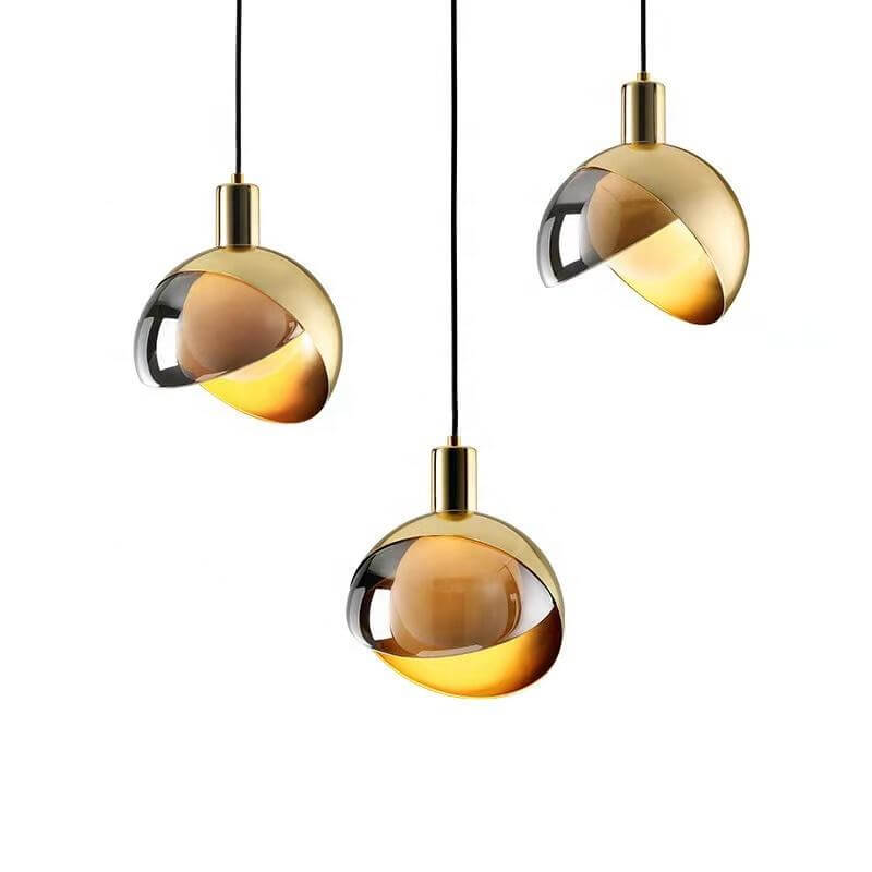 Suspension Moderne En Verre Doré
