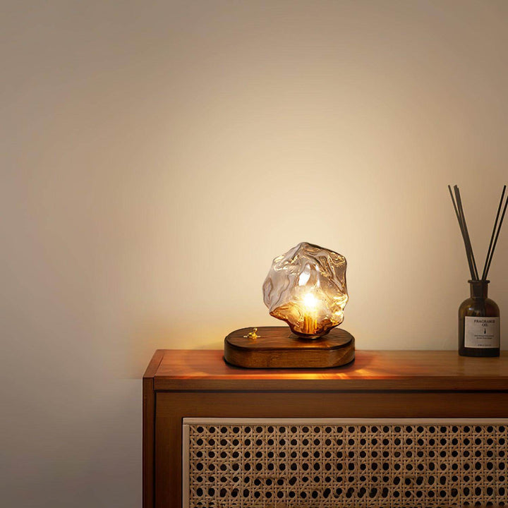 Lampe De Table En Verre En Forme De Pierre De Glace