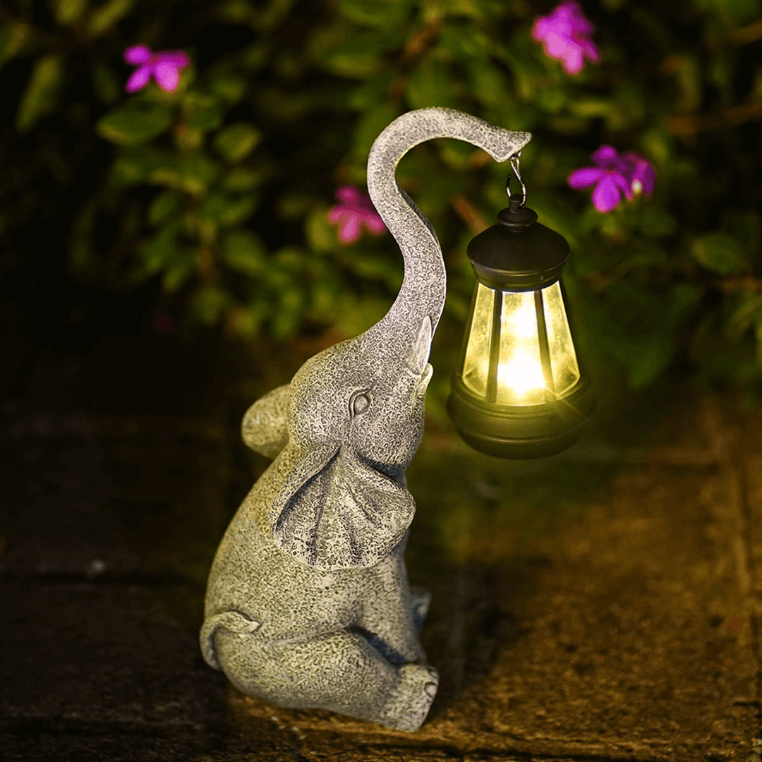 Lampe décorative Éléphant solaire - Jardin et intérieur
