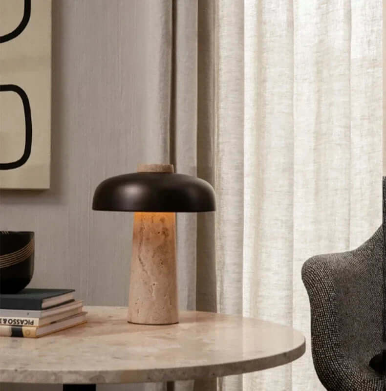 Lampe À Poser En Travertin Naturel