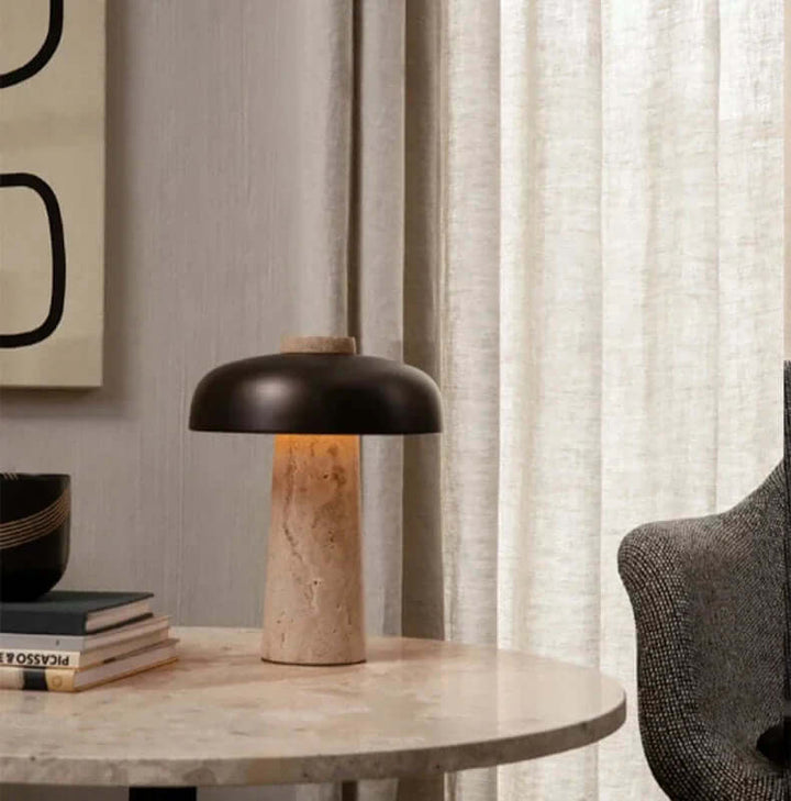 Lampe À Poser En Travertin Naturel