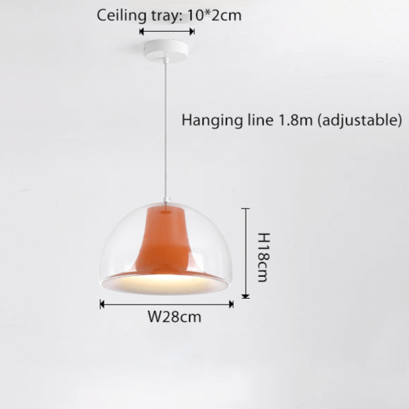 Lampe Pendante En Verre À Méduse Semi-Circulaire