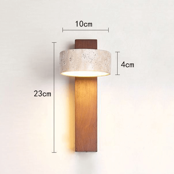 Lampe Murale En Travertin Blanc Cassé Wabi Sabi