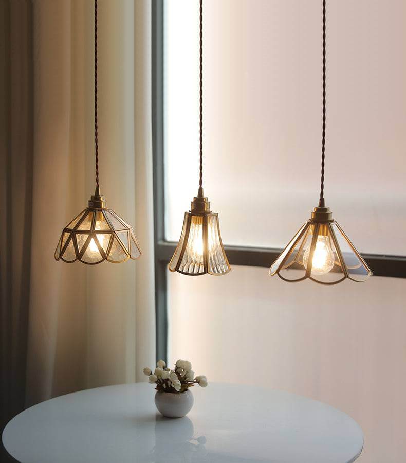 Lampe Pendante En Verre En Laiton