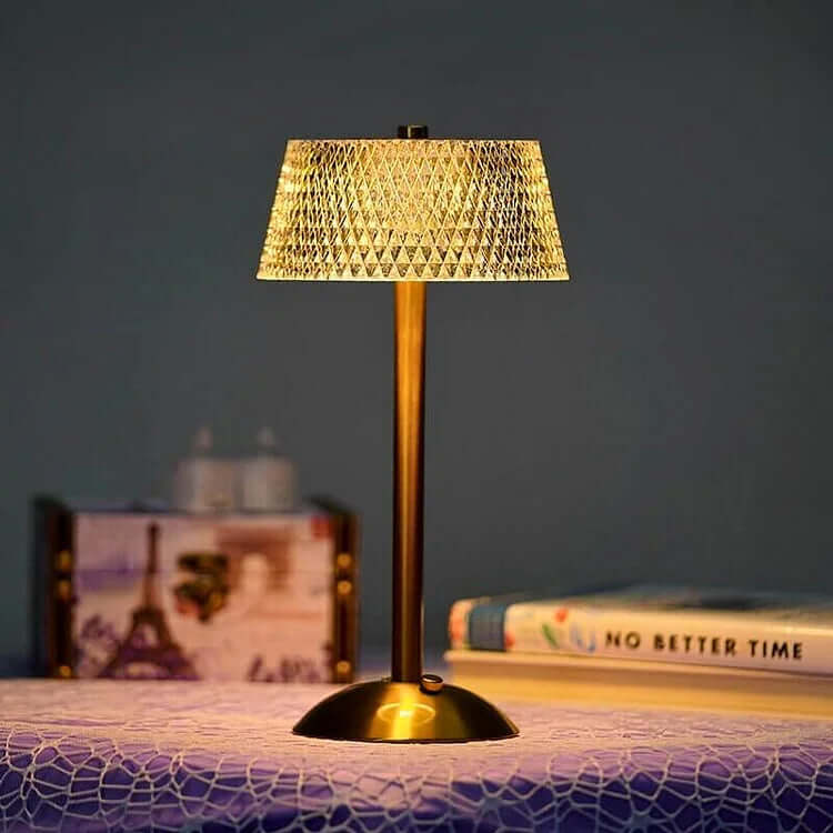 Lampe À Poser Sans Fil En Métal Cristal