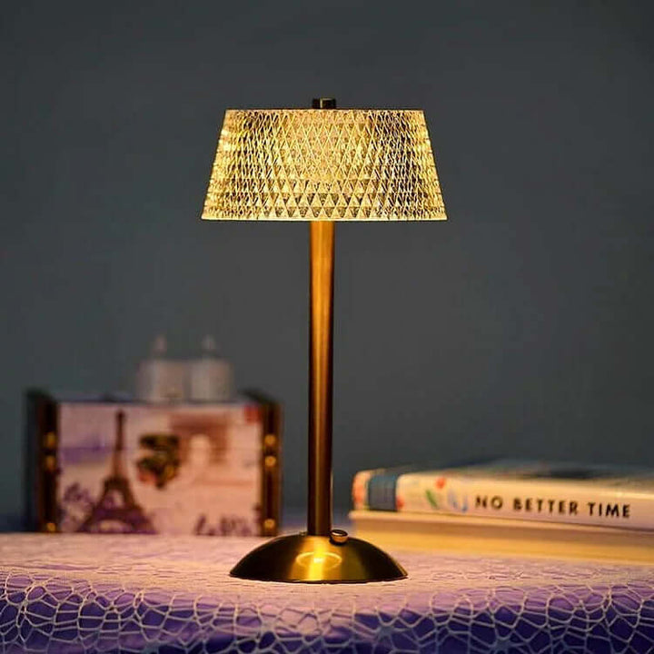 Lampe À Poser Sans Fil En Métal Cristal
