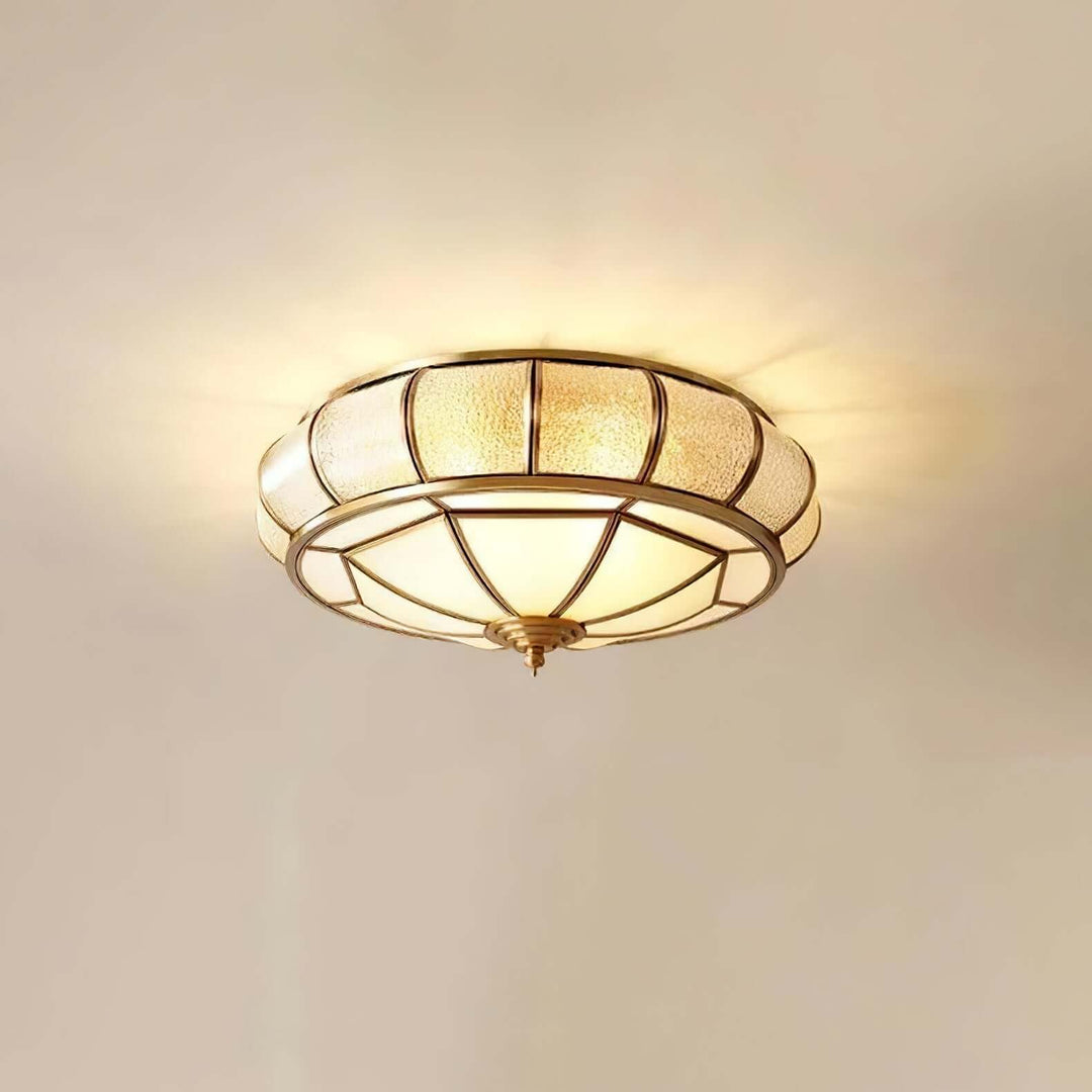 Plafonnier En Verre Texturé Rond