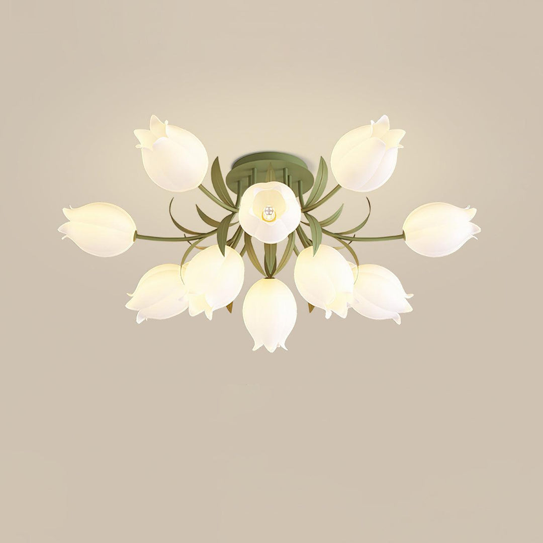 Plafonnier Floral Crème - Éclairage Intérieur Design
