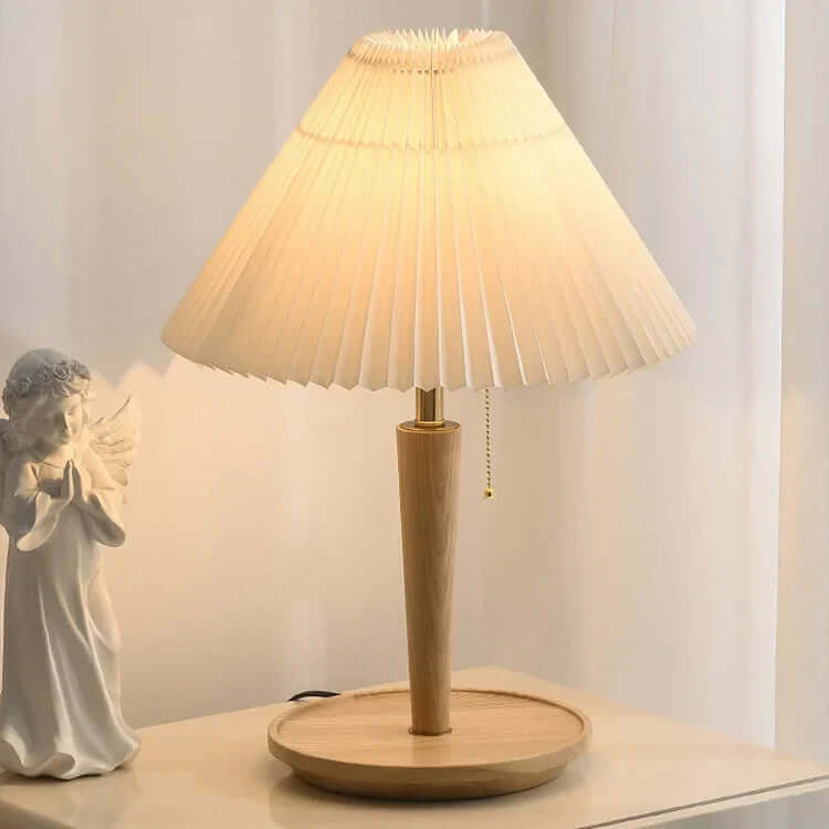 Lampe À Poser En Bois Plissé