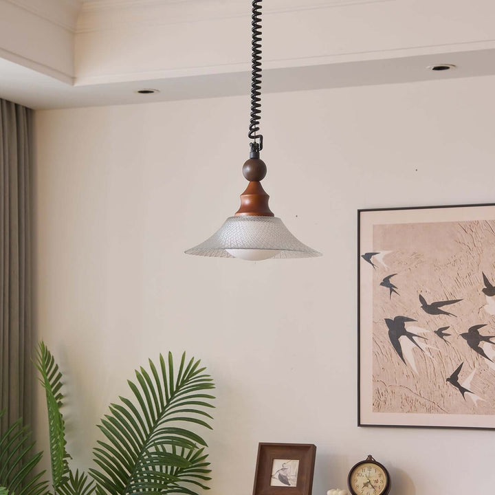 Suspension Design - Luminaire Intérieur en Verre, Bois & Métal