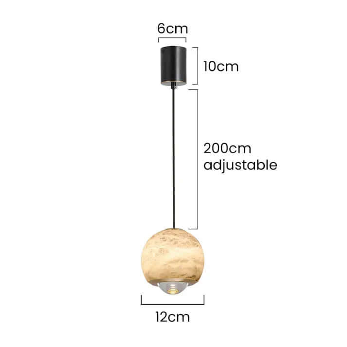 Lampe Pendante Sphère En Marbre Nordique Et Albâtre