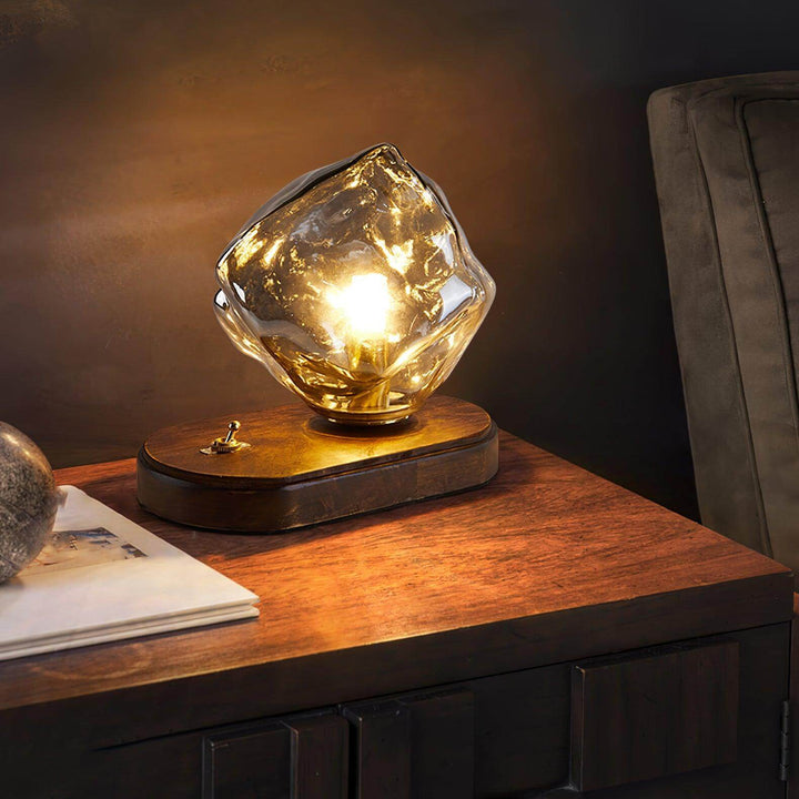 Lampe De Table En Verre En Forme De Pierre De Glace