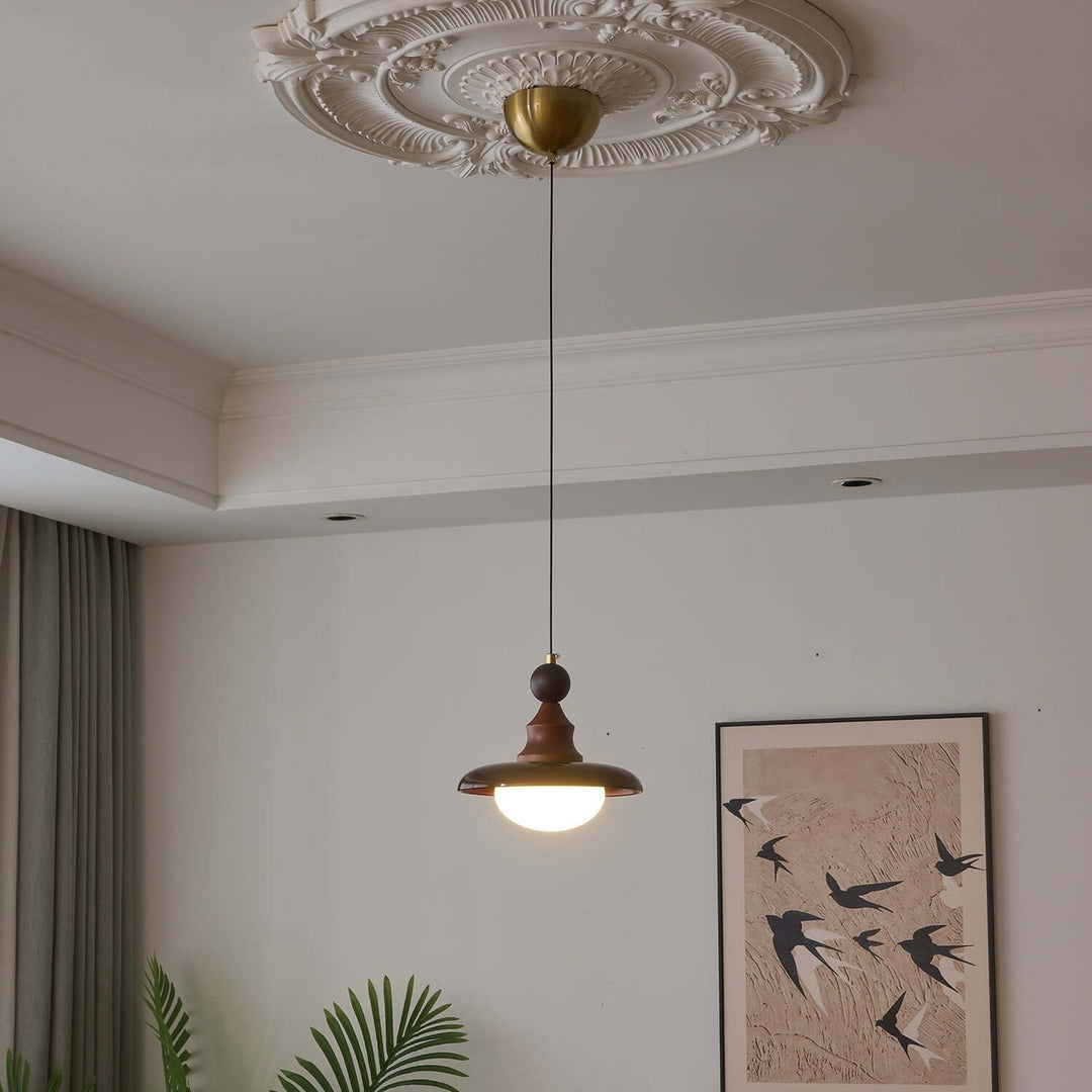 Suspension Design - Luminaire Intérieur en Verre, Bois & Métal