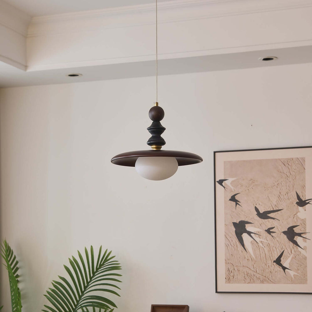 Suspension Design - Luminaire Intérieur en Verre, Bois & Métal