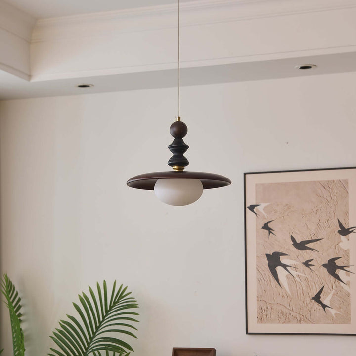 Suspension Design - Luminaire Intérieur en Verre, Bois & Métal