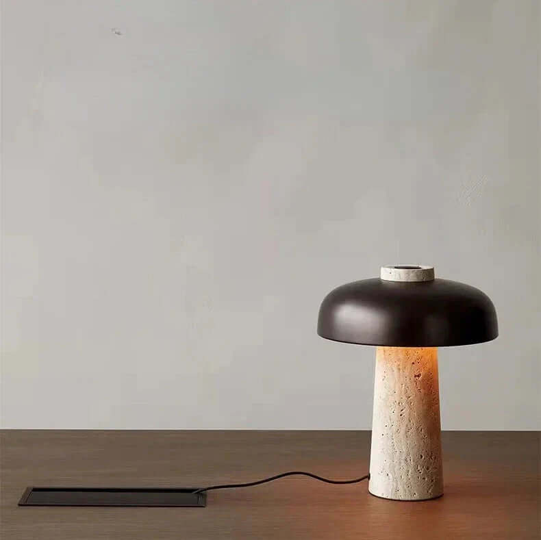 Lampe À Poser En Travertin Naturel
