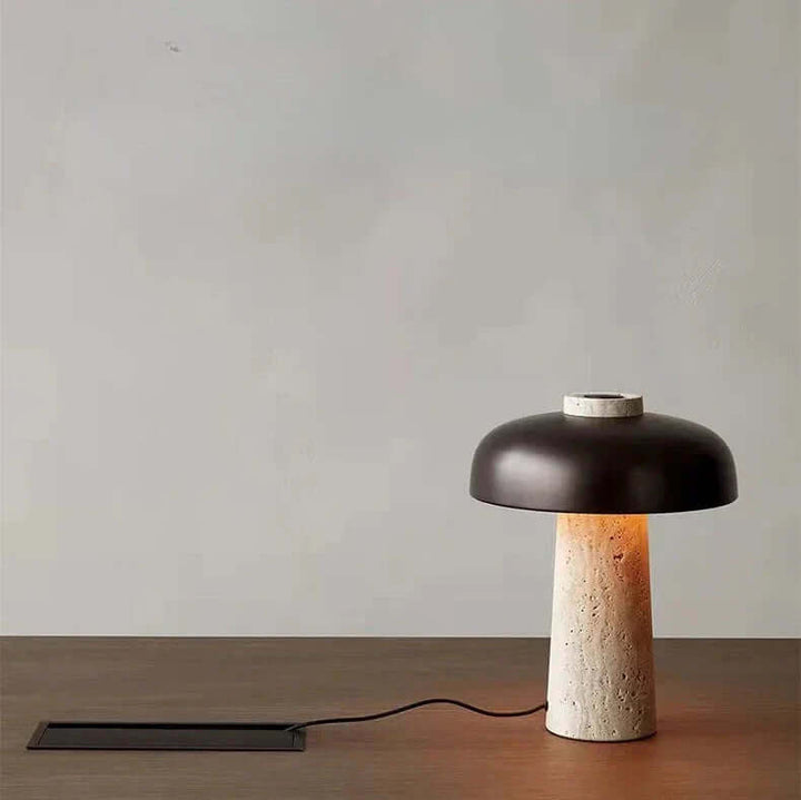 Lampe À Poser En Travertin Naturel
