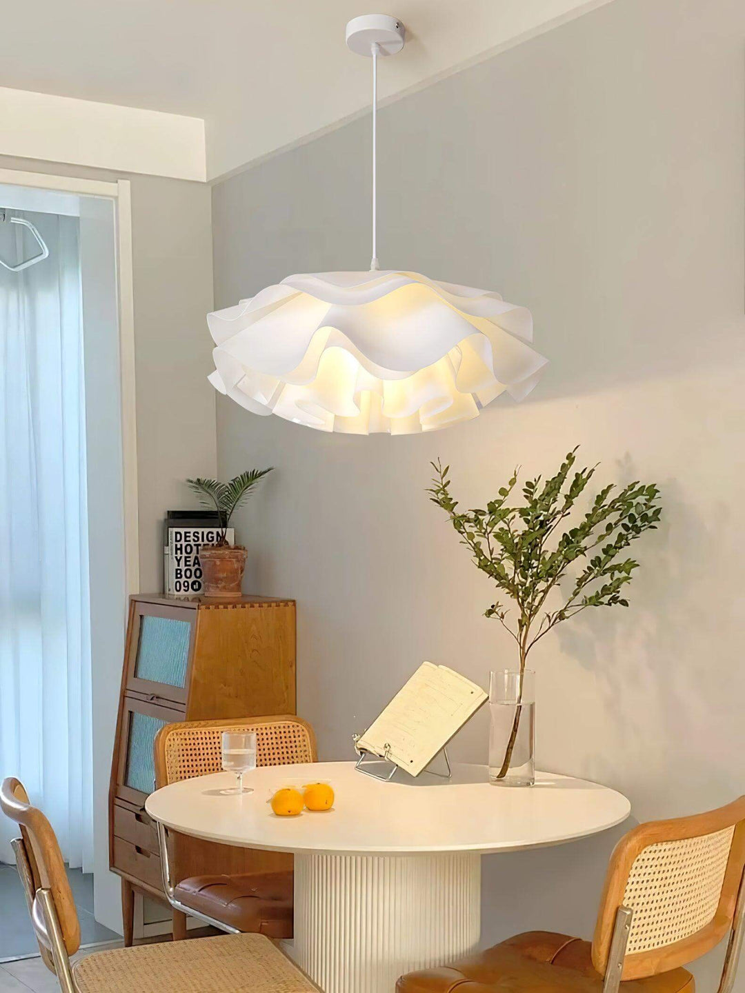 Lampe Pendante Blanche En Forme De Fleur